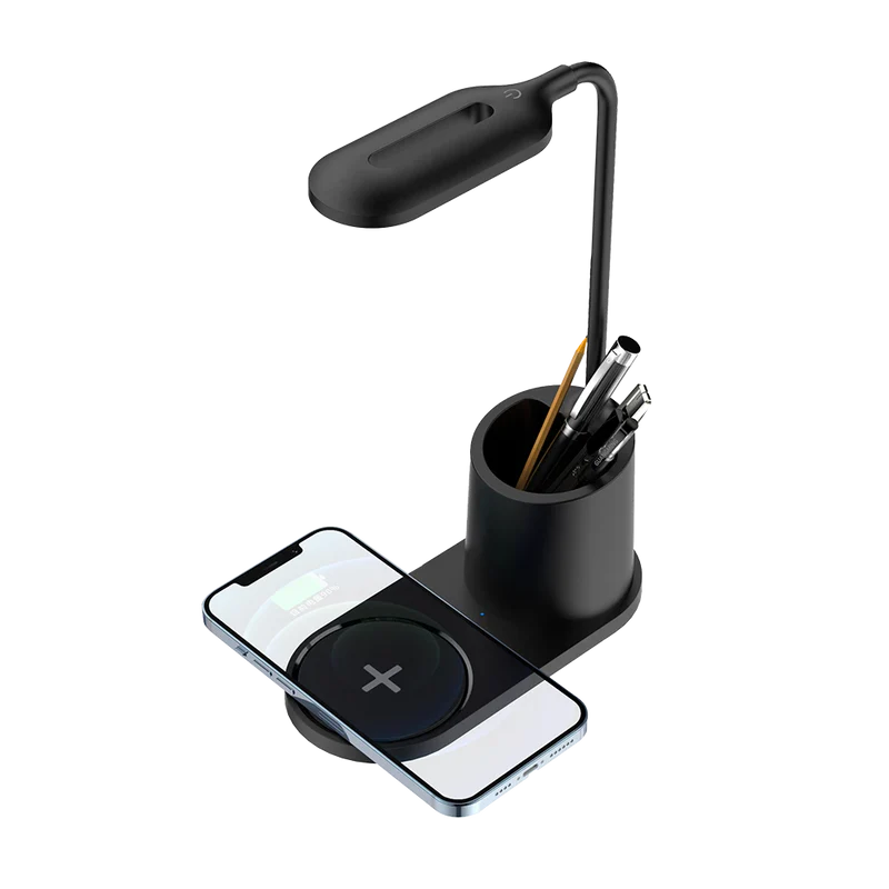 Cargador Acteck Energon Lumimate Ci711 / Inalambrico Qi / 15 W / Apple - Samsung / Qi / 1 Dispositivo / Incluye Lampara / Negro / Ac-937184