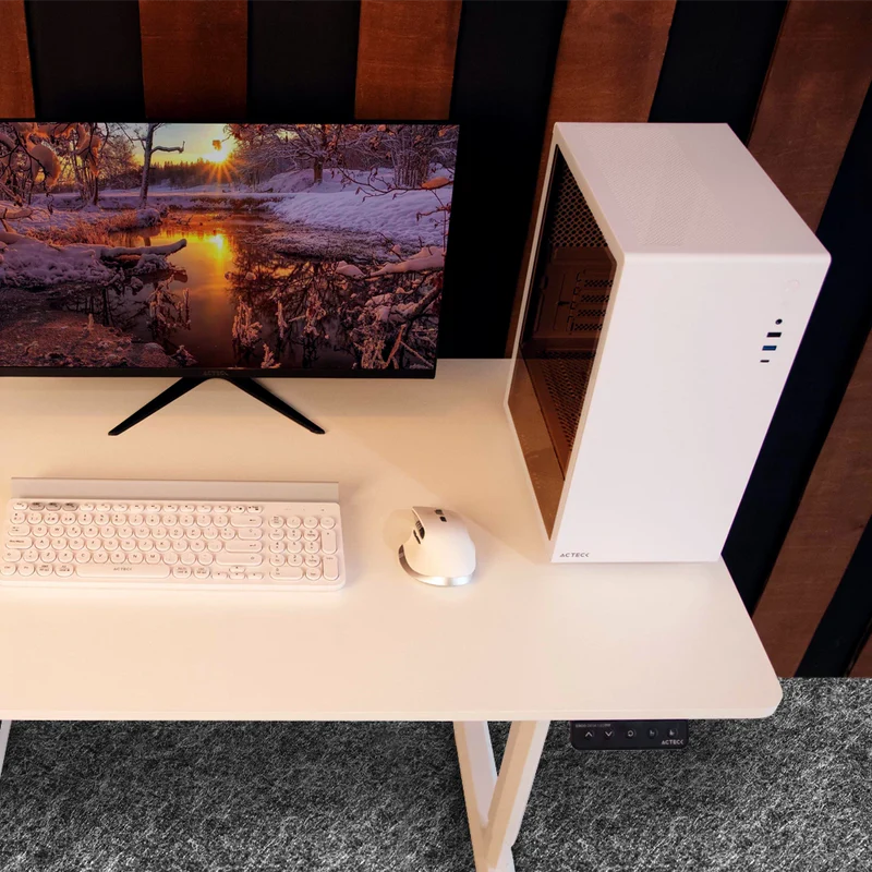 Escritorio Acteck Ergo Desk 1 Ed717 / Ergonomico / Control Inteligente / Altura Ajustable / Hasta 80 Kg / Blanco / Ac-937306