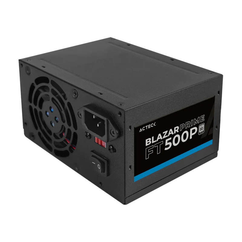 Fuente De Poder Acteck Blazar Prime Ft500p / Atx / 500 W / No Modular / Ventilador 80 Mm / 1 AÑos De Garantia / Negro / Ac-938143