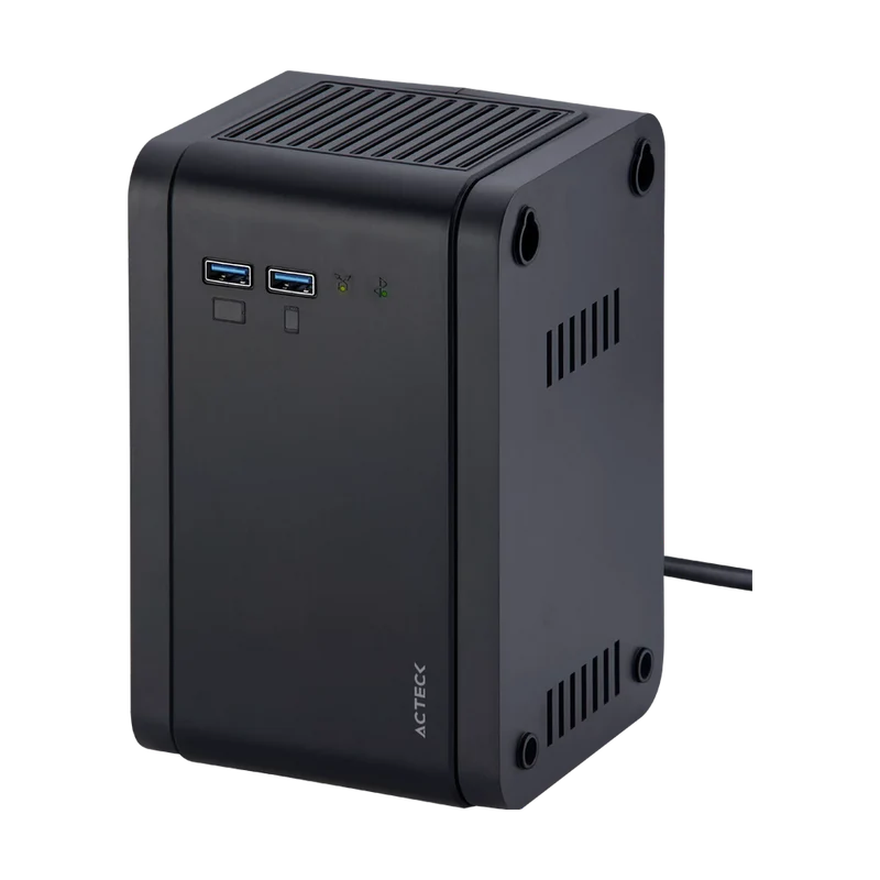 Regulador Acteck Enertor Protect Rv1200 / 1200 Va - 600 W / Proteccion De Sobrecarga / Avr / 2x Usb / Indicador Led / 8 Tomacorriente / 175 J / Negro / Ac-938204