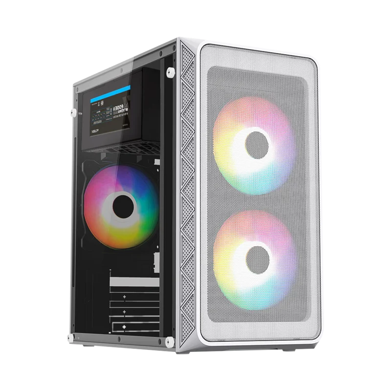 Gabinete Acteck Doom Pro Mesh Gi730m / Mini Torre / Mini Itx, Micro Atx / Fuente De Poder 600 W / Panel Cristal Templado / Ventilador Frgb / 3 AÑos De Garantia / Blanco / Ac-939256