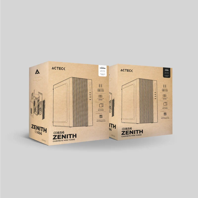Gabinete Acteck Zenith Gi656 / Mini Torre / Micro-atx,mini-itx / Fuente 500 W / Full Metalico + Frente Solido / Blanco / Ac-939270