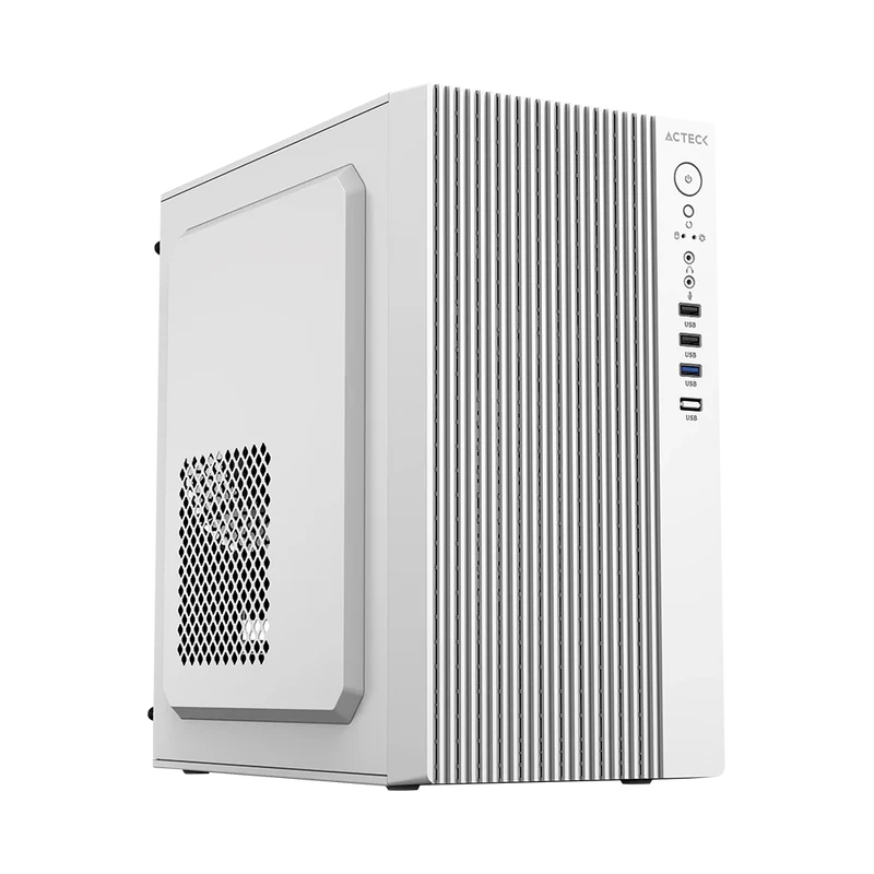 Gabinete Acteck Zenith Gi656 / Mini Torre / Micro-atx,mini-itx / Fuente 500 W / Full Metalico + Frente Solido / Blanco / Ac-939270