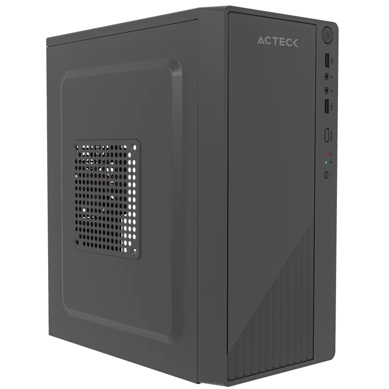 Gabinete Acteck Kioto Gc220f / Mini Torre / Micro Atx, Mini Itx / Fuente 500w Incluida / Soporte Para Ventiladores / Metal / Negro / Ac-939539