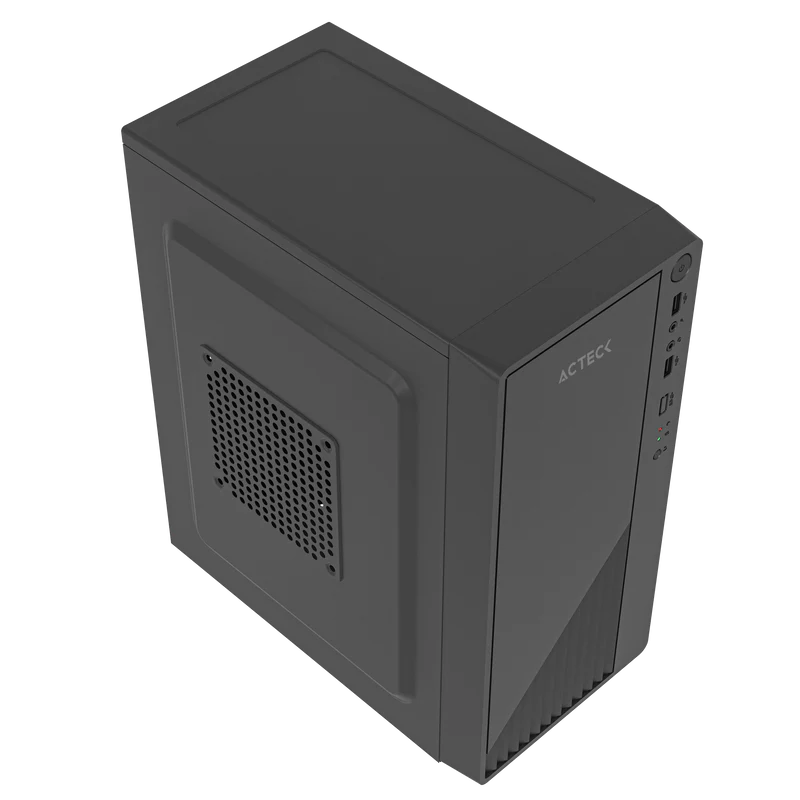 Gabinete Acteck Kioto Gc220f / Mini Torre / Micro Atx, Mini Itx / Fuente 500w Incluida / Soporte Para Ventiladores / Metal / Negro / Ac-939539