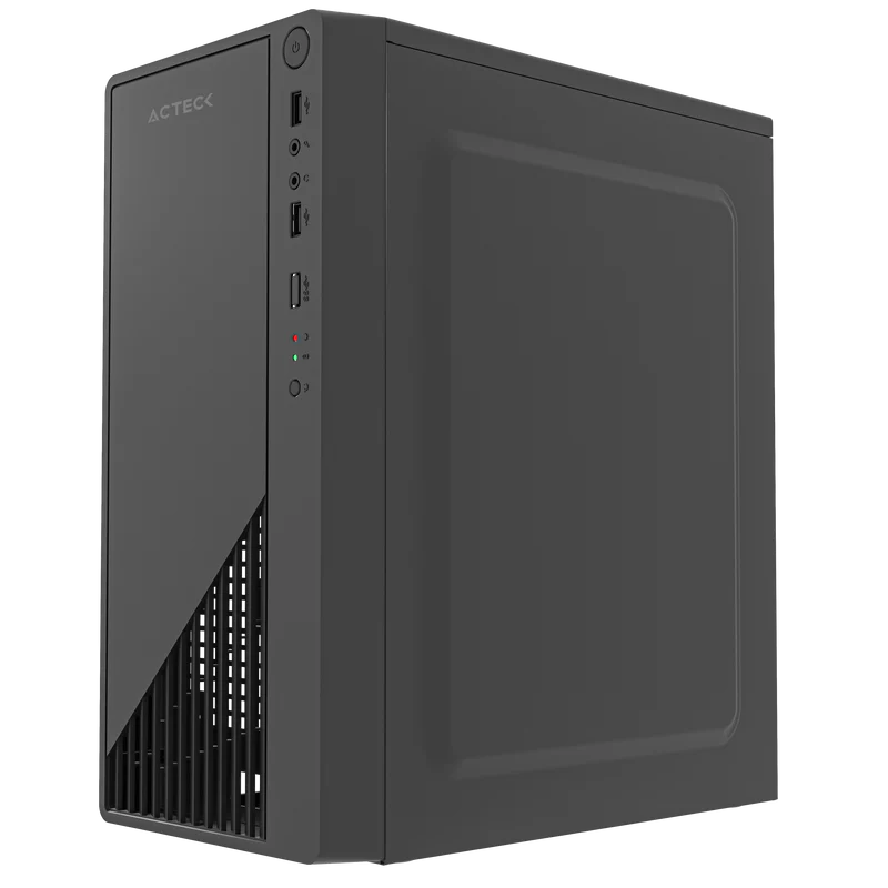 Gabinete Acteck Kioto Gc220f / Mini Torre / Micro Atx, Mini Itx / Fuente 500w Incluida / Soporte Para Ventiladores / Metal / Negro / Ac-939539