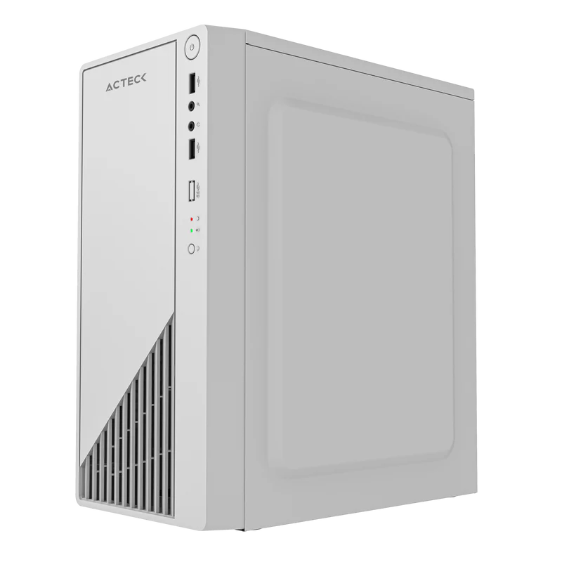 Gabinete Acteck Kioto Gc220f / Mini Torre / Micro Atx, Mini Itx / Fuente 500w / Full Metalico + Frente Solido / Blanco / Ac-939546