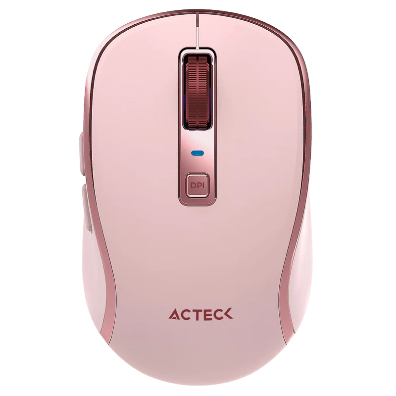 Mouse Acteck Optimize Trip Pro Mi580 / Inalambrico / 1600 Dpi Ajustable / 6 Botones + Scroll / Recargable / Dual Dongle Usb 2.4 Ghz + 2 Bluetooth / Win + Mac + Android / Rosa / Ac-939614