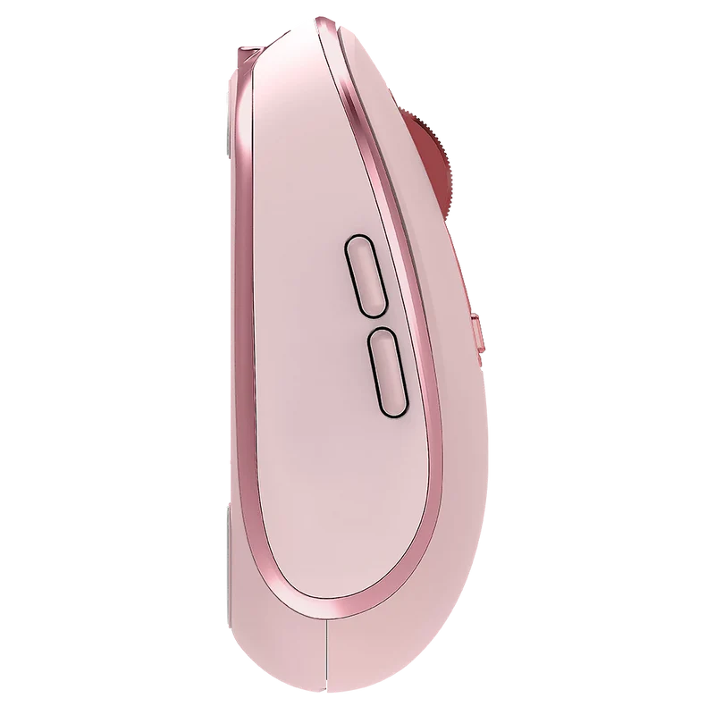 Mouse Acteck Optimize Trip Pro Mi580 / Inalambrico / 1600 Dpi Ajustable / 6 Botones + Scroll / Recargable / Dual Dongle Usb 2.4 Ghz + 2 Bluetooth / Win + Mac + Android / Rosa / Ac-939614