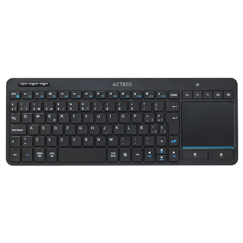 Teclado Acteck Inspire Smart Ti707 / Inalambrico / Multidispositivo / Dongle Usb + 2 Bluetooth / EspaÑol / 88 Teclas + Touchpad + Multimedia / Win + Mac + Android / Negro / Ac-939621