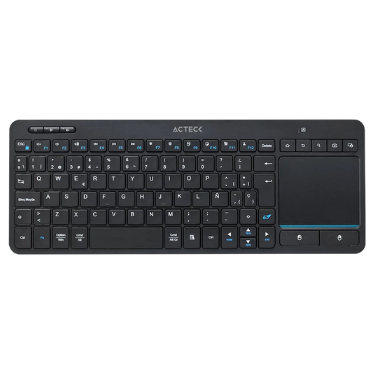 Teclado Acteck Inspire Smart Ti707 / Inalambrico / Multidispositivo / Dongle Usb + 2 Bluetooth / EspaÑol / 88 Teclas + Touchpad + Multimedia / Win + Mac + Android / Negro / Ac-939621
