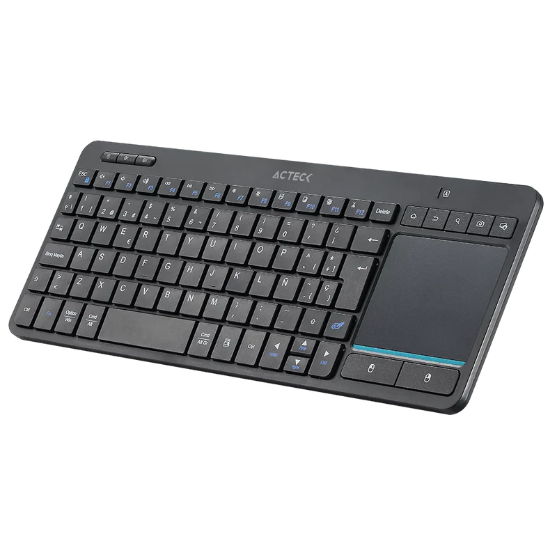 Teclado Acteck Inspire Smart Ti707 / Inalambrico / Multidispositivo / Dongle Usb + 2 Bluetooth / EspaÑol / 88 Teclas + Touchpad + Multimedia / Win + Mac + Android / Negro / Ac-939621