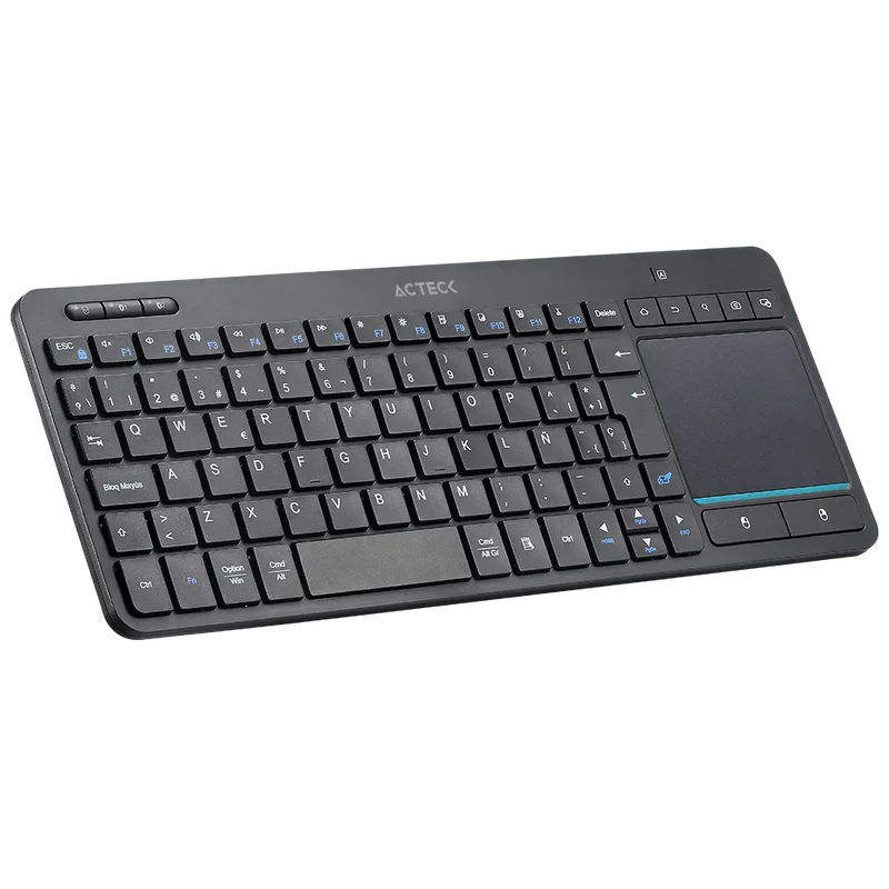 Teclado Acteck Inspire Smart Ti707 / Inalambrico / Multidispositivo / Dongle Usb 2 Bluetooth / EspaÑol / 88 Teclas Touchpad Multimedia / Win Mac Android / Negro / Ac-939621