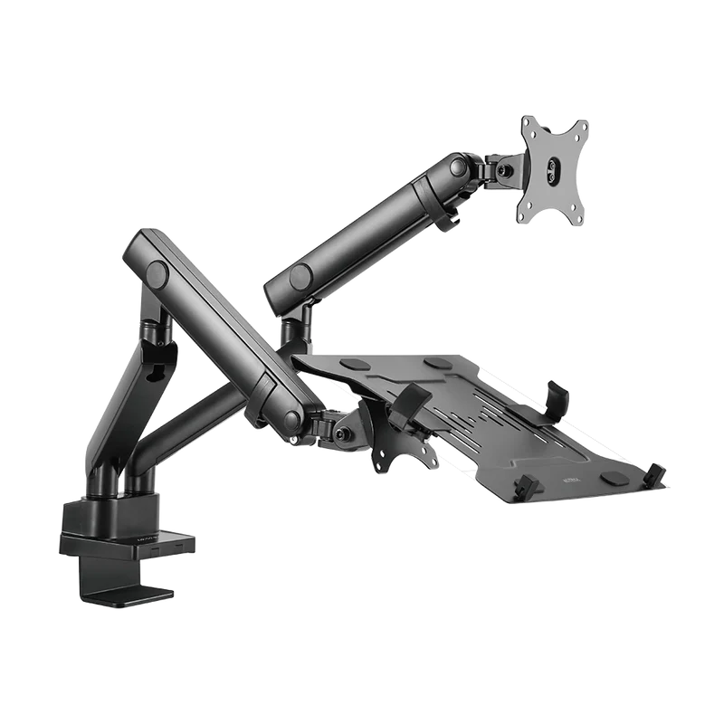 Soporte Acteck Enforce Motion Sm636 / Para Monitor 17-32 Pulg Y Laptop 10-15.6 Pulg / Rotacion Ajustable / Vesa 75-100mm / Adaptador De Escritorio / Max 8 Kg Por Brazo / Negro / Ac-939645