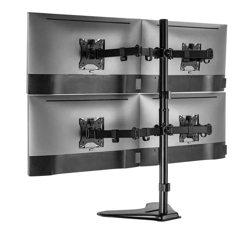 Soporte Acteck Enforce Zone-b Sm445 / Para Escritorio / 4 Monitores / 17-32 Pulg / Max 9 Kg Por Brazo / Vesa 75-100 Mm / Organizador De Cables / Negro / Ac-939669