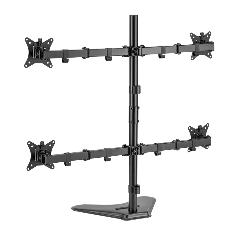 Soporte Acteck Enforce Zone-b Sm445 / Para Escritorio / 4 Monitores / 17-32 Pulg / Max 9 Kg Por Brazo / Vesa 75-100 Mm / Organizador De Cables / Negro / Ac-939669