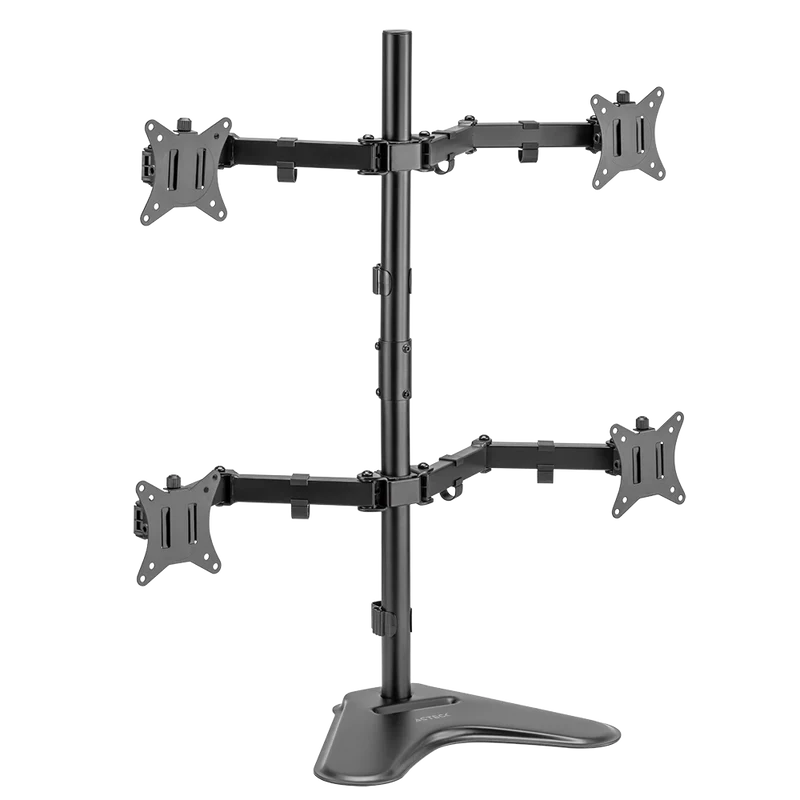 Soporte Acteck Enforce Zone-b Sm445 / Para Escritorio / 4 Monitores / 17-32 Pulg / Max 9 Kg Por Brazo / Vesa 75-100 Mm / Organizador De Cables / Negro / Ac-939669