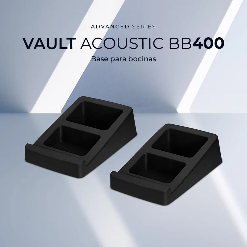 Base Acteck Para Bocinas Vault Acoustic Bb400 / Mejora La Acustica / Inclinacion 15* / Aisla La Vibracion / Advanced Series / Negro / Ac-939737