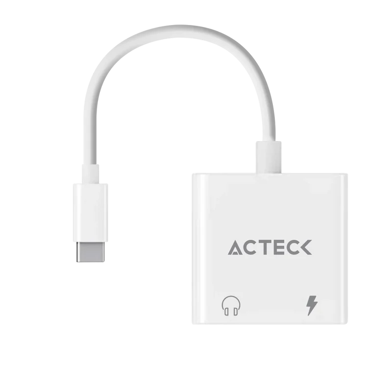 Adaptador Acteck Shift Plus Aa415 / Usb C - 2x Usb C / Audio - Tipo C Dp / Android - Ios / Blanco / Ac-939768