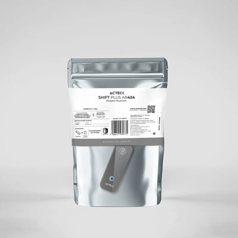 Receptor Acteck Shift Plus Ab424 / Bluetooth / Tipo C / Switch Tx-rx / Advanced Series / Negro / Ac-939775