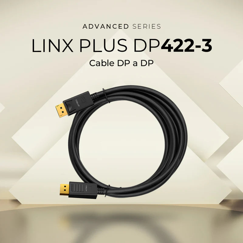 Cable Acteck Link Plus Dp422-3 / Display Port - Display Port / 4k A 60 Mhz / 3 M Largo / 17 Gbps / Calibre 30 Awg / Macho A Macho / Negro / Ac-939799