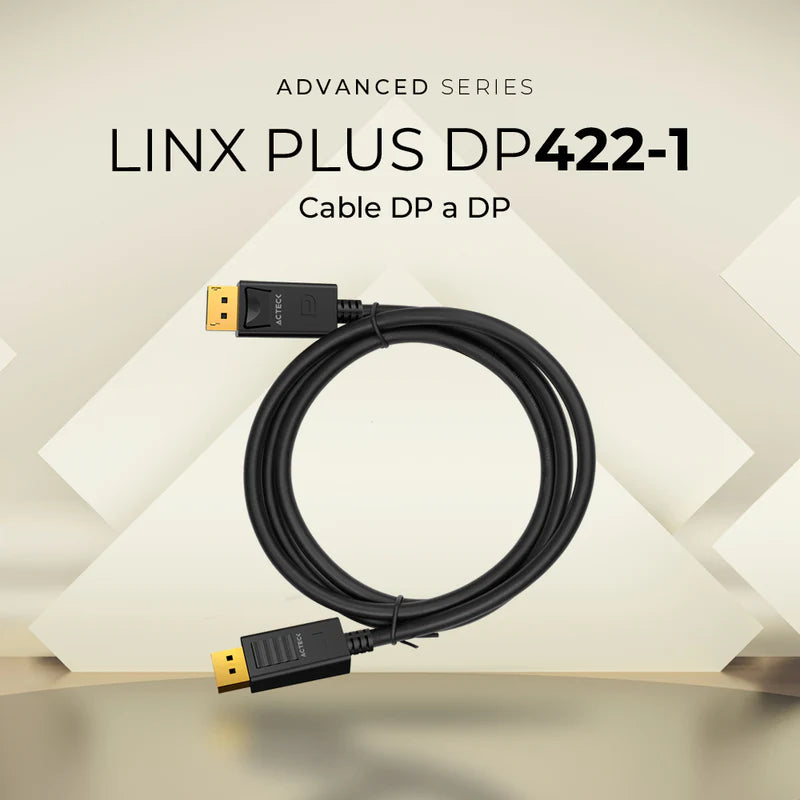 Cable Acteck Link Plus Dp422-1 / Display Port - Display Port / 4k / 60 Mhz / 17 Gbps / 1 M / Calibre 30 Awg / Negro / Ac-939805