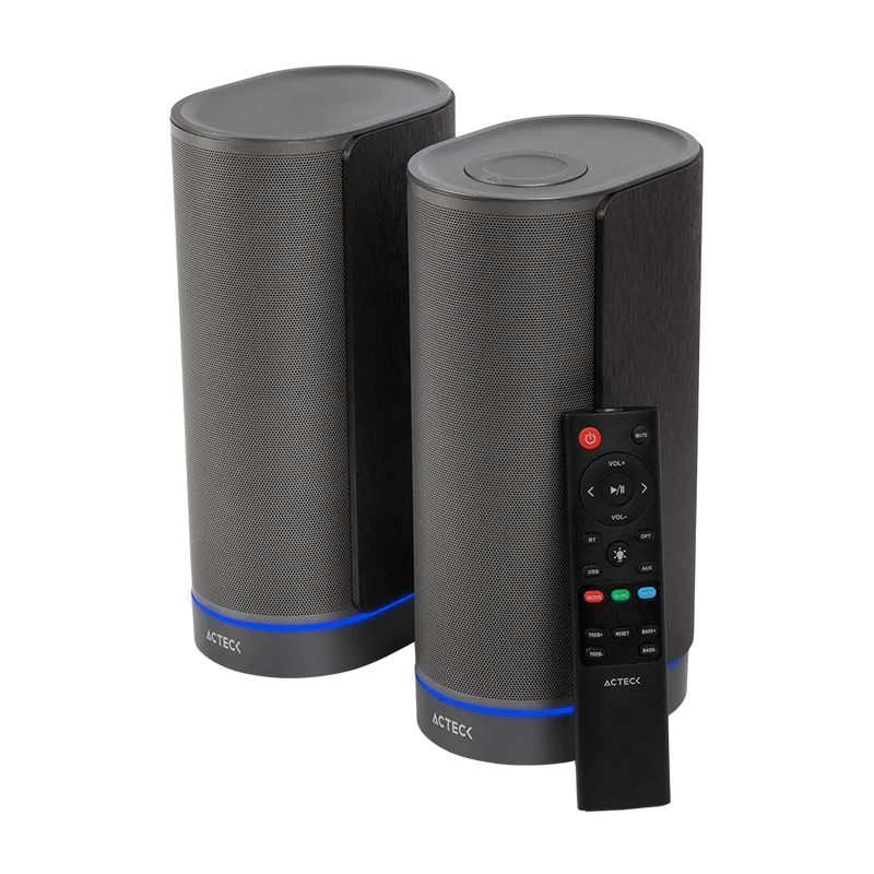 Bocinas Acteck Dynamic Exact X Bs660 / Inalambrica / Bluetooth Aux Usb / 2 Canales 50 W Rms / 45hz- 20khz / Iluminacion Led / Negro / Ac-939812