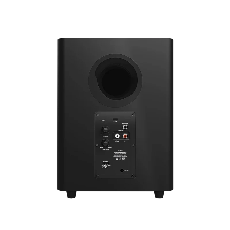 Subwoofer Acteck Dynamic Bass Bw676 / Inalambrico / Potencia Rms 50 W / Bluetooth -  Aux - Rca / Amplificador Activo / 40 Hz - 200 Khz / Indicadores Led / 4  And #937; / Negro / Ac-939829