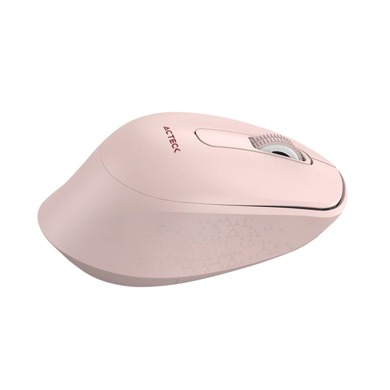 Mouse Acteck Optimize Ergo Mi470 / Inalambrico / Receptor Usb / Optico / 1600 Dpi  Ajustable / 2 Botones + Scroll / Ergonomico / Click Silencioso / Win + Mac / Rosa / Ac-939881