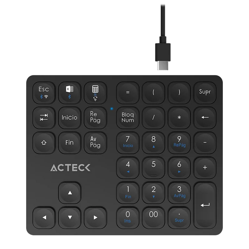 Teclado Numerico Acteck Inspire Pad Pro Tn480 / Inalambrico / Bluetooth / 36 Teclas / Advanced Series / Negro / Ac-939911