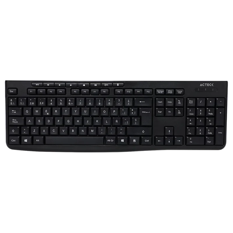 Kit Acteck Creator Prime Mk255 / Teclado Y Mouse / Inalambrico / Membrana / Multimedia / 105 Teclas / Optico / 1600 Dpi / 3 Botones + Scroll / Negro / Ac-939935