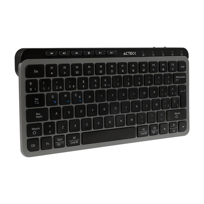 Teclado Acteck Inspire Krea Ti750 / Inalambrico / Multidispositivo Dual / Dongle Usb - 2 Bt - Cable Usb / Windows - Mac / EspaÑol / 85 Teclas / Multimedia / Recargable / Negro / Ac-940092