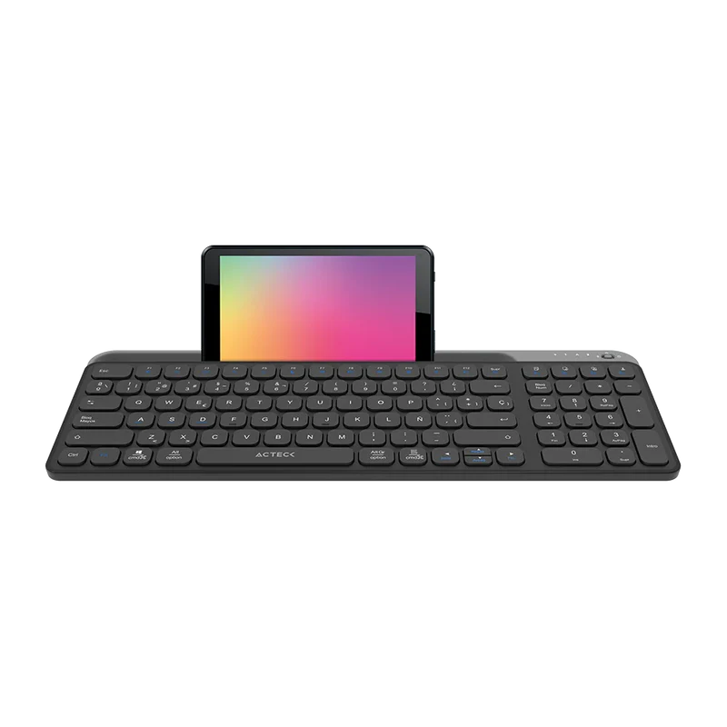 Teclado Acteck Inspire Trek Ti747 / Inalambrico / Multidispositivo Dual / Windows - Mac - Android / EspaÑol / 99 Teclas / Multimedia / Dongle Usb - Bt 5.1 - Cable Usb / Recargable / Negro / Ac-940108