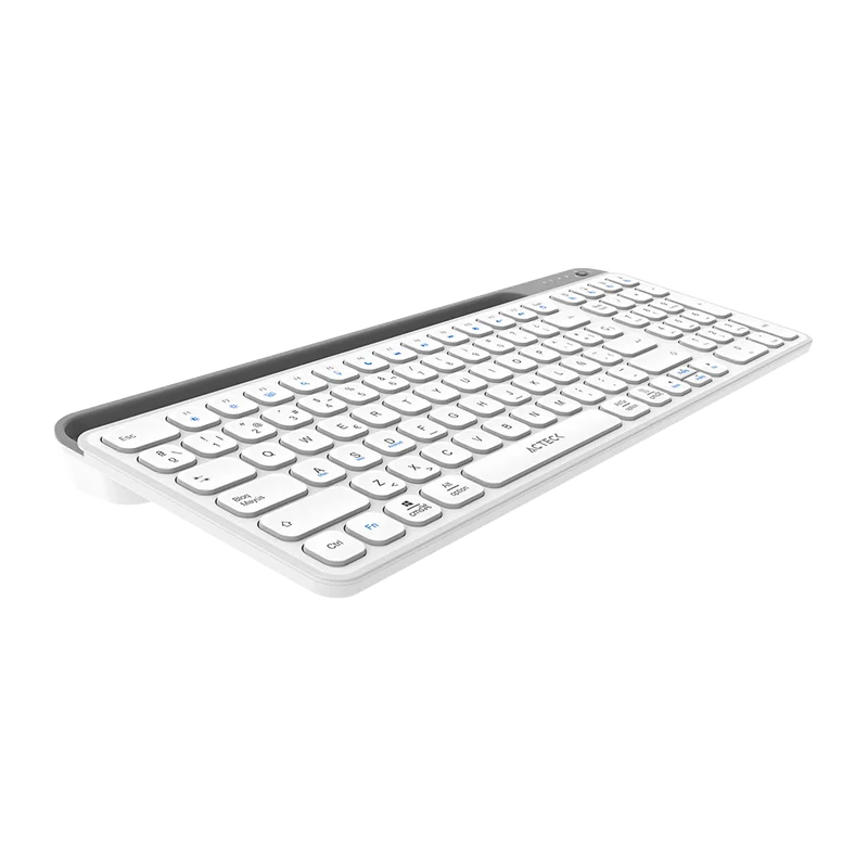 Teclado Acteck Inspire Trek Ti747 / Inalambrico / Multidispositivo Dual / Windows - Mac -android / EspaÑol / 99 Teclas / Multimedia / Dongle Usb - Bt 5.1 - Cable Usb / Recargable / Blanco / Ac-940115