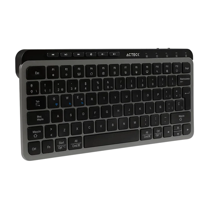 Kit Acteck Creator Krea Mk750 / Teclado Y Mouse / Inalambrico Dual / Multidispositivo / Recargable / Dongle + Bt /  65% / Win - Mac / EspaÑol / 118 Teclas / 2000 Dpi / Optico / Negro-gris / Ac-940177