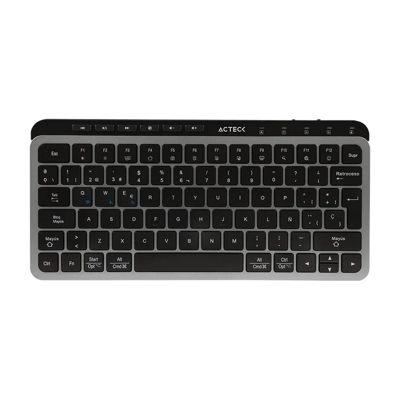 Kit Acteck Creator Krea Mk750 / Teclado Y Mouse / Inalambrico Dual / Multidispositivo / Recargable / Dongle + Bt /  65% / Win - Mac / EspaÑol / 118 Teclas / 2000 Dpi / Optico / Negro-gris / Ac-940177