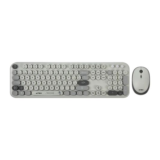 Kit Acteck Creator Chic K-colors Mk485 / Inalambrico / Multimedia / Dongle 2.4 / Esp / 105 Teclas / Optico / 1600 Dpi Ajustable / 4 Botones + Scroll / Win + Mac / Gris / Ac-940184