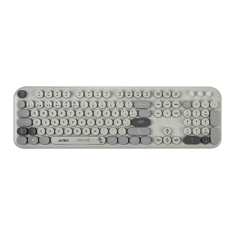 Kit Acteck Creator Chic K-colors Mk485 / Inalambrico / Multimedia / Dongle 2.4 / Esp / 105 Teclas / Optico / 1600 Dpi Ajustable / 4 Botones + Scroll / Win + Mac / Gris / Ac-940184