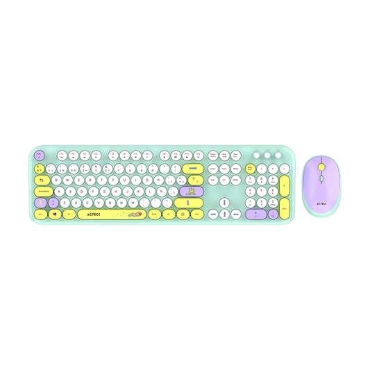 Kit Acteck Creator Chic K-colors Mk485 / Inalambrico / Multimedia / Dongle 2.4 / Esp / 105 Teclas / Optico / 1600 Dpi Ajustable / 4 Botones + Scroll / Win + Mac / Tiffany / Ac-940191