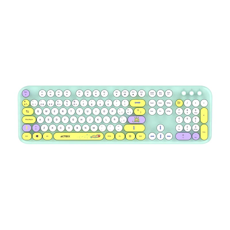 Kit Acteck Creator Chic K-colors Mk485 / Inalambrico / Multimedia / Dongle 2.4 / Esp / 105 Teclas / Optico / 1600 Dpi Ajustable / 4 Botones + Scroll / Win + Mac / Tiffany / Ac-940191