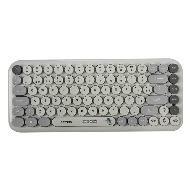 Kit Acteck Creator Chic K-colors Mk480 / Teclado Y Mouse / Inalambrico - Multimedia / 85 Teclas / Optico / 800 Dpi / 4 Botones + Scroll / Win + Mac / EspaÑol / Dongle Usb / Gris / Ac-940221