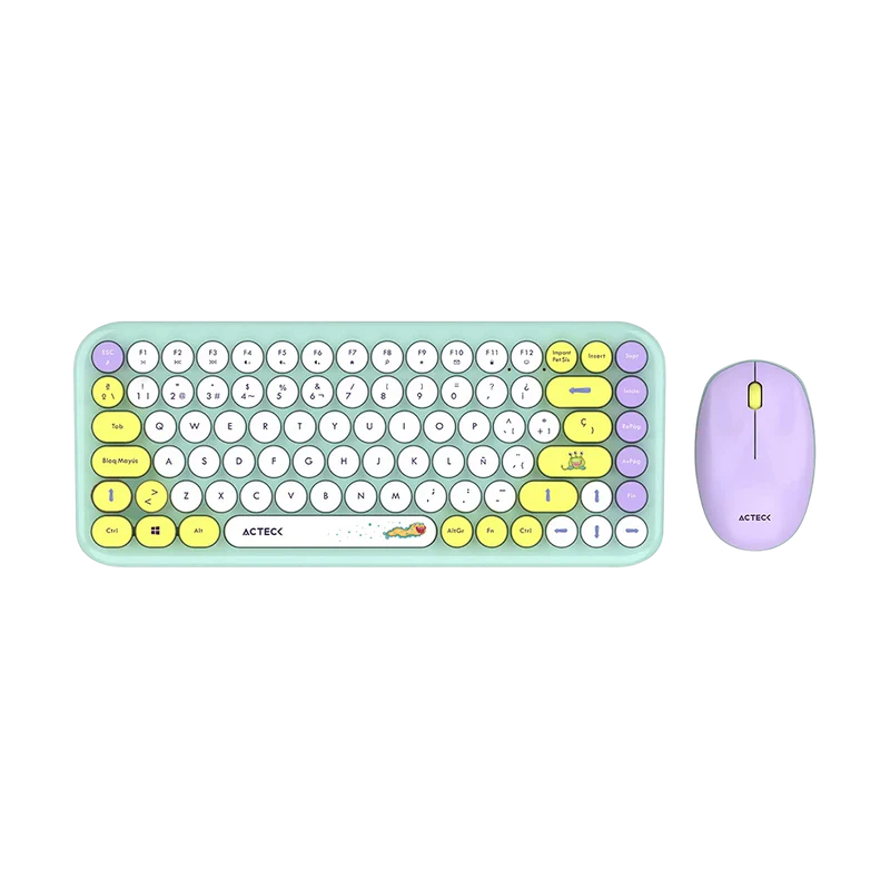 Kit Acteck Creator Chic K-colors Mk480 / Teclado Y Mouse / Inalambrico - Multimedia / 85 Teclas / Optico / 800 Dpi / 4 Botones + Scroll / Win + Mac / EspaÑol / Dongle Usb / Tiffany / Ac-940238