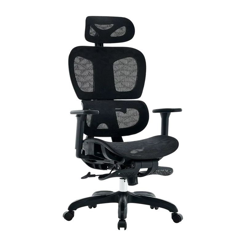Silla Acteck Flux Pro Ec757 / Ergonomica / Max 150 Kg / Piston Clase 4 / Reposabrazos 3d / Reposapies / Cabecera Ajustable / Inclinacion 135 Grados / Tela Transpirable / Negro / Ac-940269