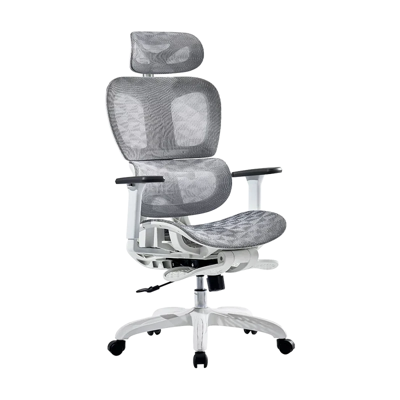 Silla Acteck Flux Pro Ec757 / Ergonomica / Max 150 Kg / Piston Clase 4 / Reposabrazos 3d / Reposapies / Cabecera Ajustable / Inclinacion 135 Grados / Tela Transpirable / Blanco / Ac-940276