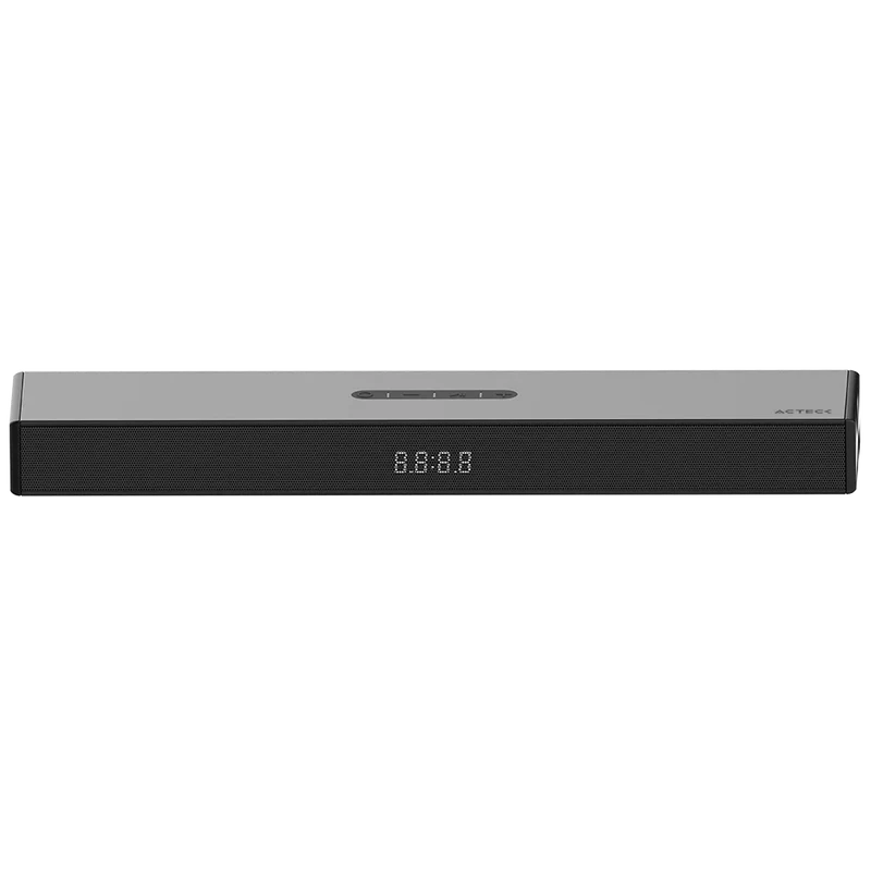 Barra De Sonido Acteck Dynamic Thin Bs600 / 3 Boocinas + Subwoofer / Sonido Estereo 2.1 / 60 W / 80 Db / 3.5 Mm - Usb - Hdmi - Optical - Bluetooth 5.3 / Negro / Ac-940801