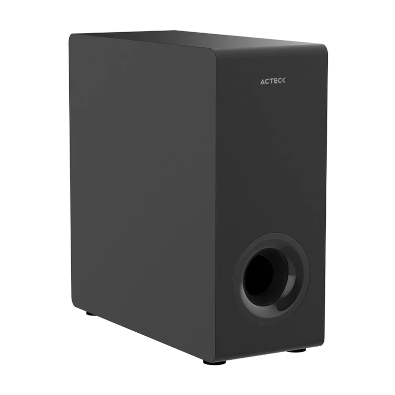 Barra De Sonido Acteck Dynamic Thin Bs600 / 3 Boocinas + Subwoofer / Sonido Estereo 2.1 / 60 W / 80 Db / 3.5 Mm - Usb - Hdmi - Optical - Bluetooth 5.3 / Negro / Ac-940801