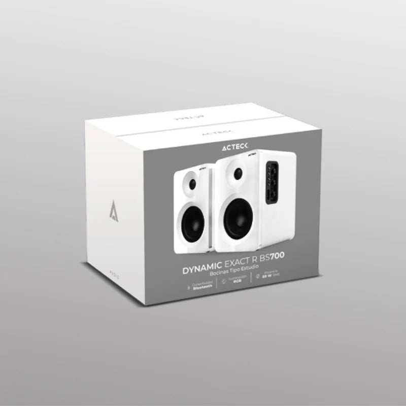 Bocinas Acteck Dynamic Exact R Bs700 / Rca - Hdmi Arc - Usb - Bluetooth 5.3 / 50 W / Iluminacion Rgb 7 Modos / Sonido Envolvente Y Potente / Elite Blanco / Ac-940825