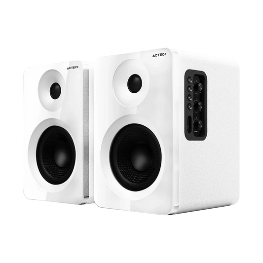Bocinas Acteck Dynamic Exact R Bs700 / Rca - Hdmi Arc - Usb - Bluetooth 5.3 / 50 W / Iluminacion Rgb 7 Modos / Sonido Envolvente Y Potente / Elite Blanco / Ac-940825