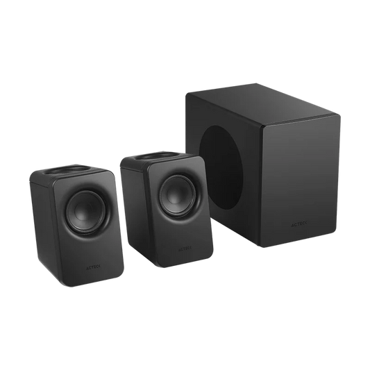 Bocinas Acteck Dynamic Exact Mini S-pro Bs495 / Rca - Usb 2.0, 3.5 Mm - Bluetooth 5.3 / 60 W / Sonido Envolvente Y Potente / Subwoofer /elite Blanco / Ac-940832