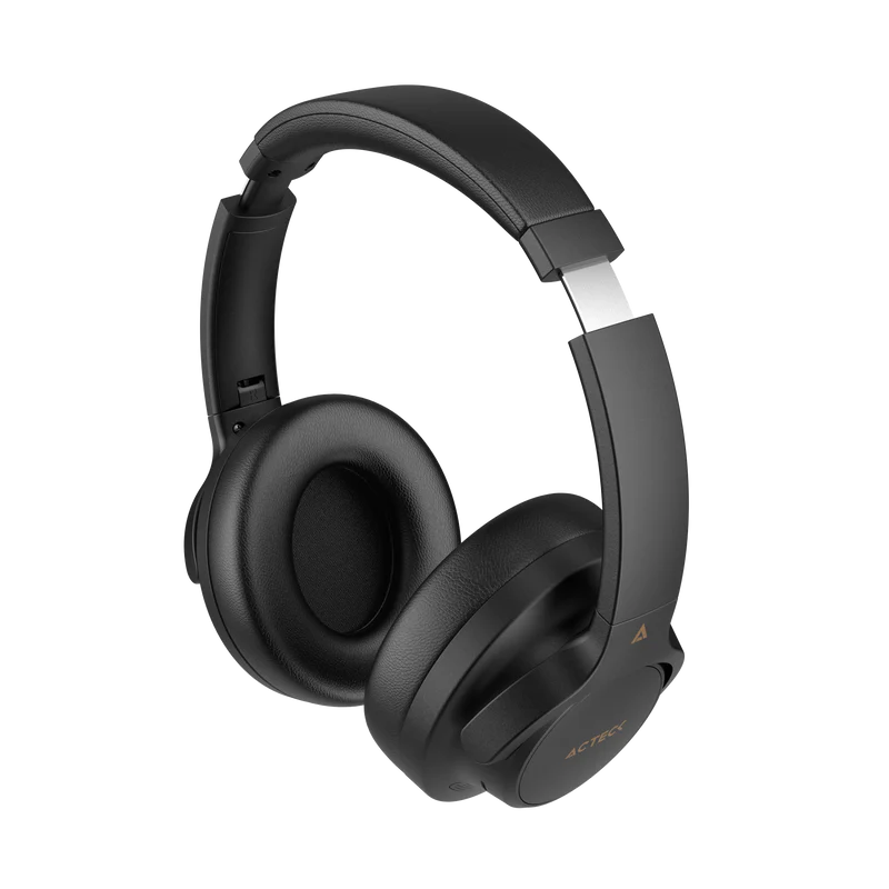 Audifonos Acteck Hype Epic Hp750 / Diadema / Inalambricos / Dual Bt - Aux 3.5 Mm / Bateria 75 Hrs / Microfono Omnidireccional / Cancelacion De Ruido / Bocinas 40 Mm 20 Hz A 20 Khz / Negro / Ac-940856
